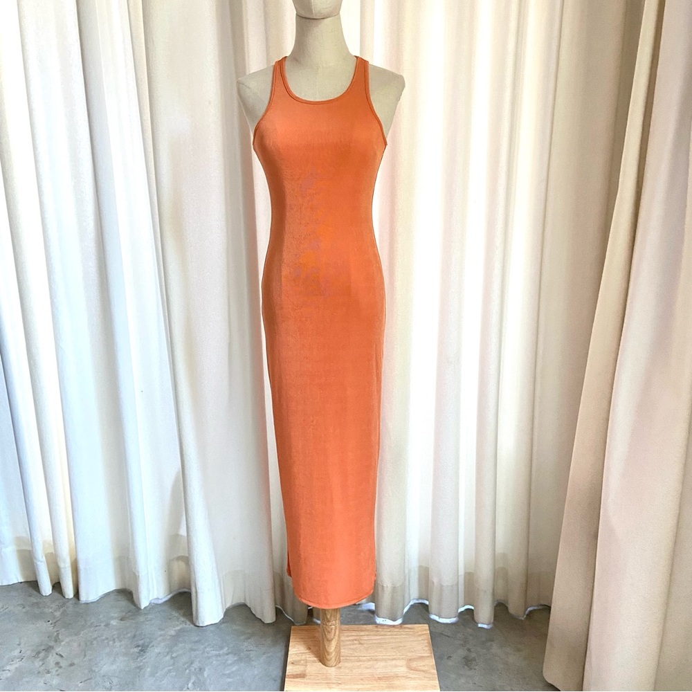 LIONESS | Orange Body-con Midi Dress | Small
